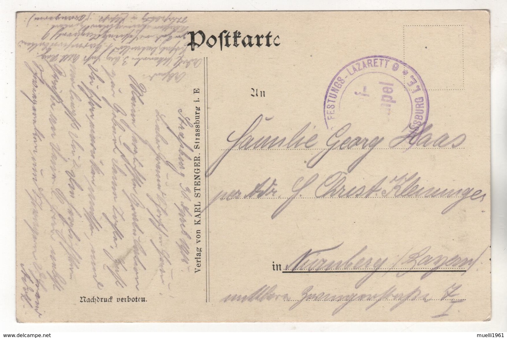 +3189, Feldpost, Strassburg, Elsass - Guerre 1914-18