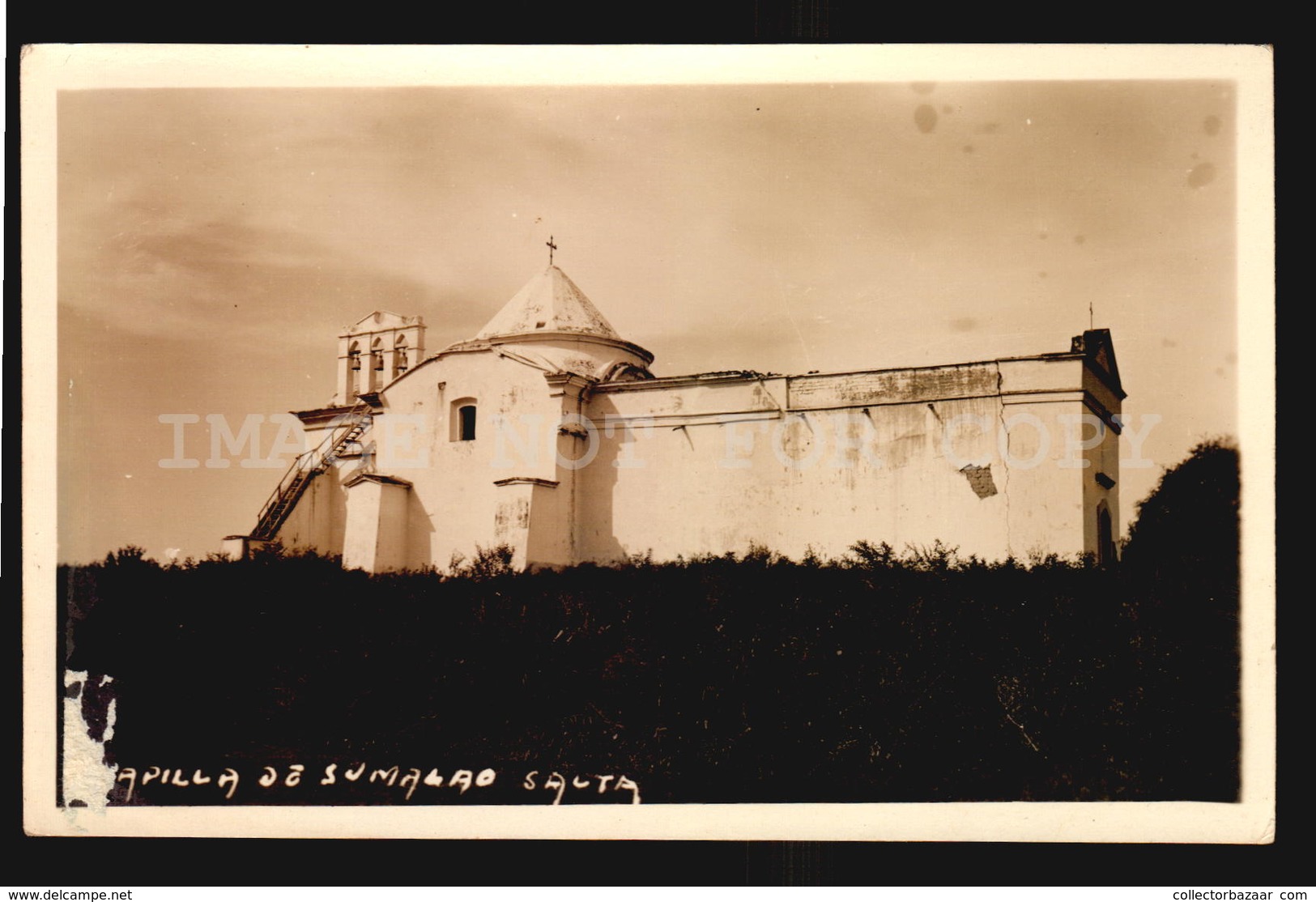 North Argentina Native Church Massive Romanic Ethnic Style  W5_1187 Real Photo Postcard Cpa - Iglesias Y Catedrales