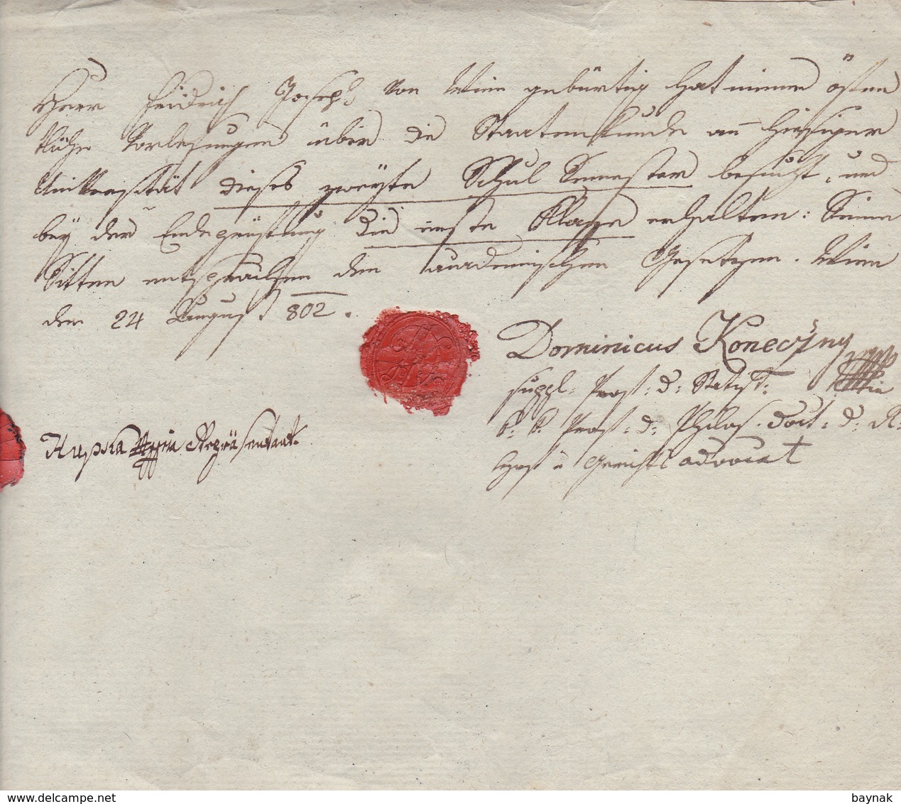 WIEN  --  AUSTRIA  --  OSTERREICH  --  OLD DOCUMENT --  1802  --  JOSEPHUS FRIDRICH - Historische Dokumente