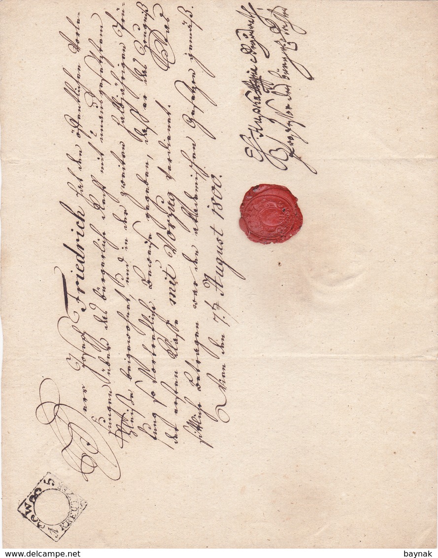 WIEN  --  AUSTRIA  --  OSTERREICH  --  OLD DOCUMENT --  1800 --  JOSEPHUS FRIDRICH - Historische Documenten