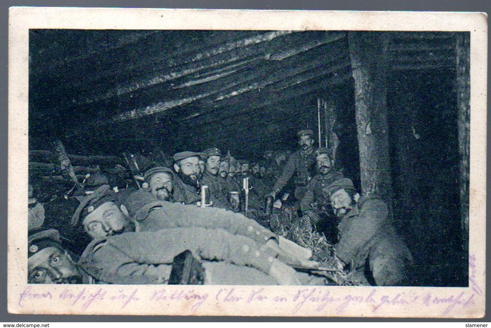 Alte Postkarte,Militär,Soldaten Unterkunft Im Schützengraben, Gebraucht - Guerre 1914-18