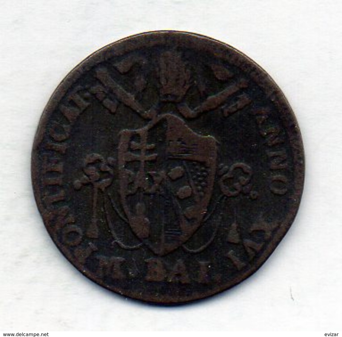 VATICANO, 1/2 Baiocco, Copper, Year 1816-B, KM #1278 - Vatican