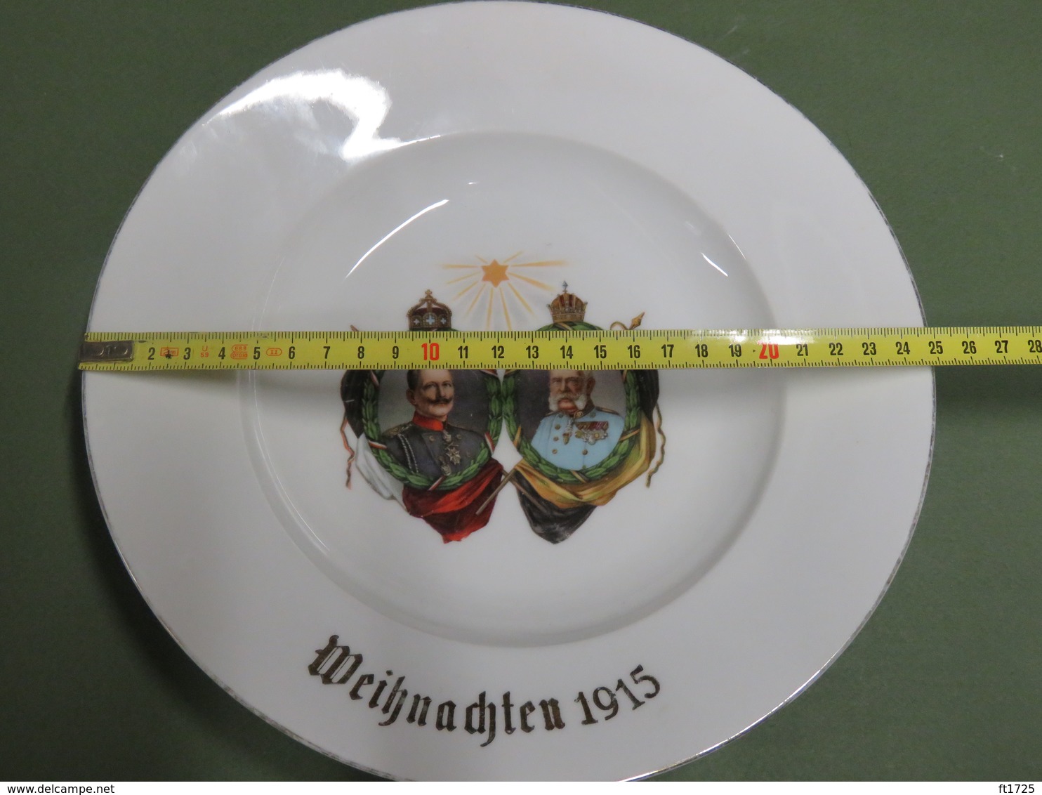 SUPERBE ASSIETTE PATRIOTIQUE ALLEMANDE POUR NOEL 1915 !!!