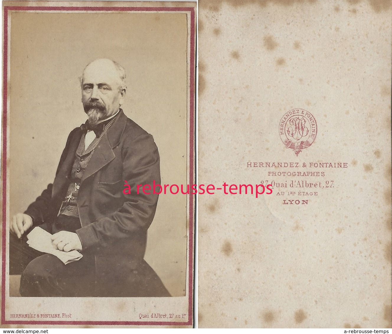 CDV Homme De Caractère-photo Hernandez Et Fontaine à Lyon - Old (before 1900)