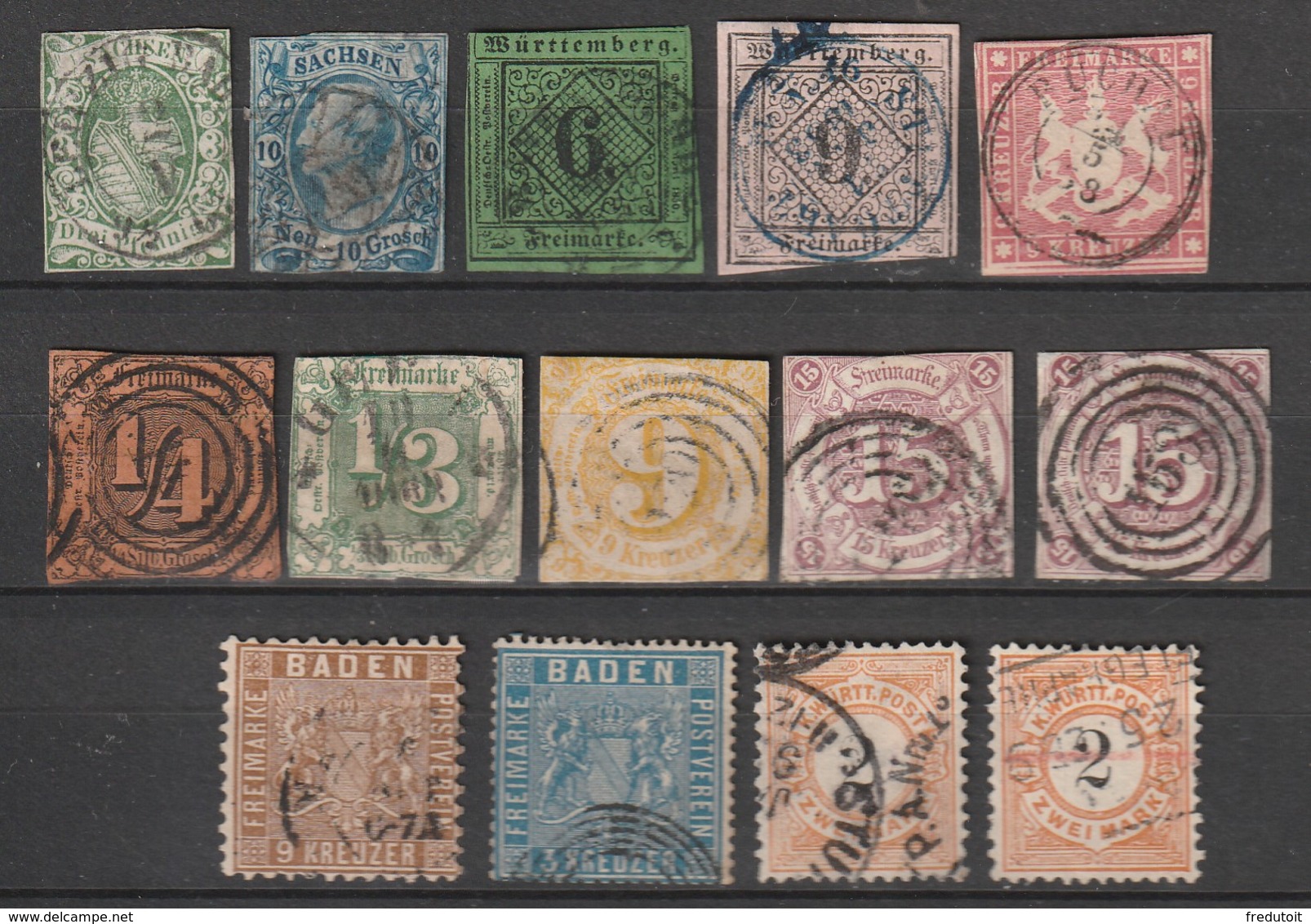 LOT Anciens Etats Allemands - 14 Timbres Oblitérés - Collezioni