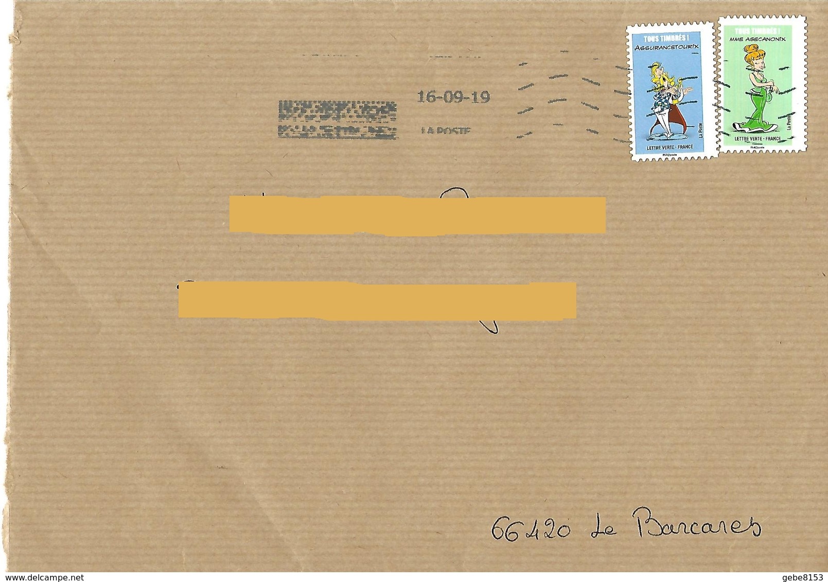 2 Timbres Tous Irréductibles Assurancetourix  Mme Agecanonix Cinéma Astérix Uderzo Goscinny - Fumetti