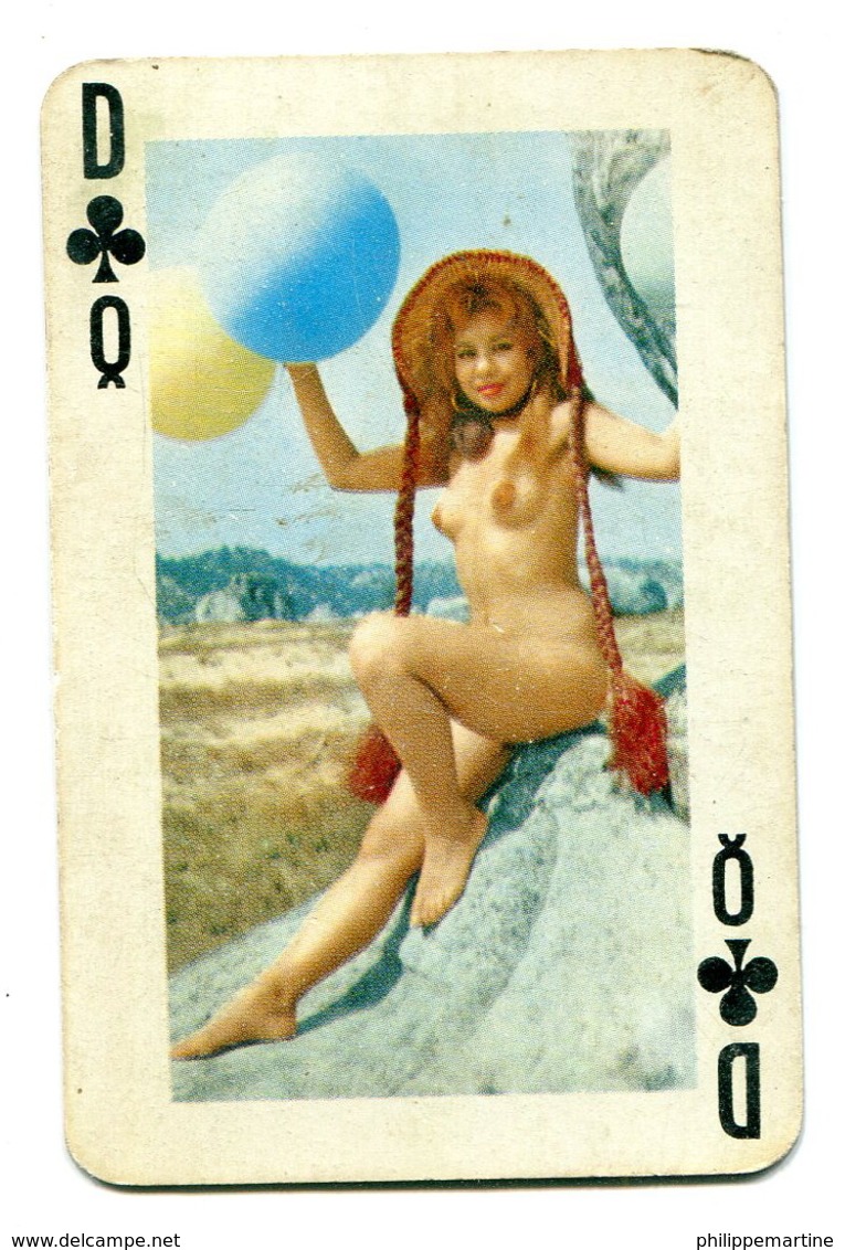 Carte Format 8,4 X 5,5 - Dame De Trèfle - Femme Nue - Autres & Non Classés