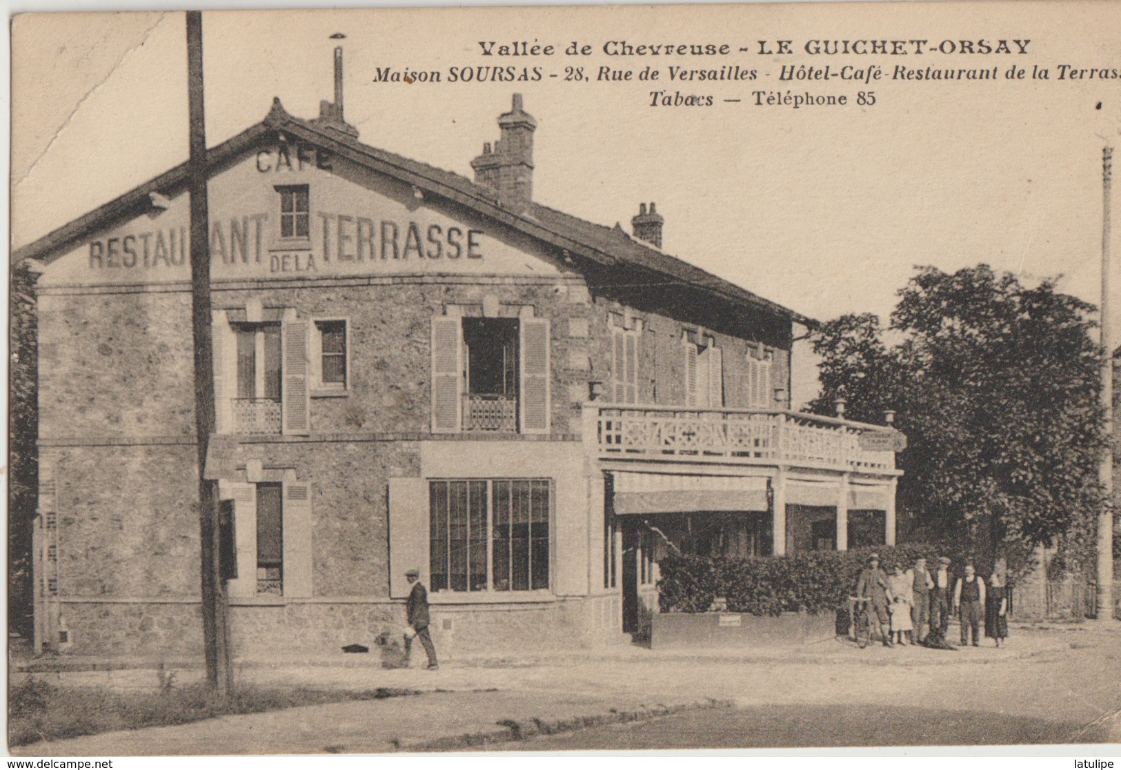 Le Guichet-Orsay  91  Maison SOURSAS_ Hotel-Café-Restaurant De La Terrasse-Tabacs- Bien Animée - Orsay
