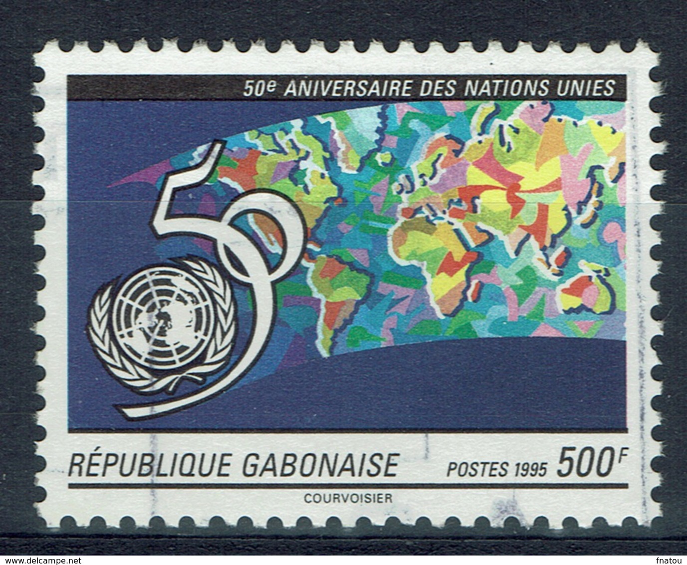 Gabon, United Nations, 50th Anniv., 1995, VFU - Gabon