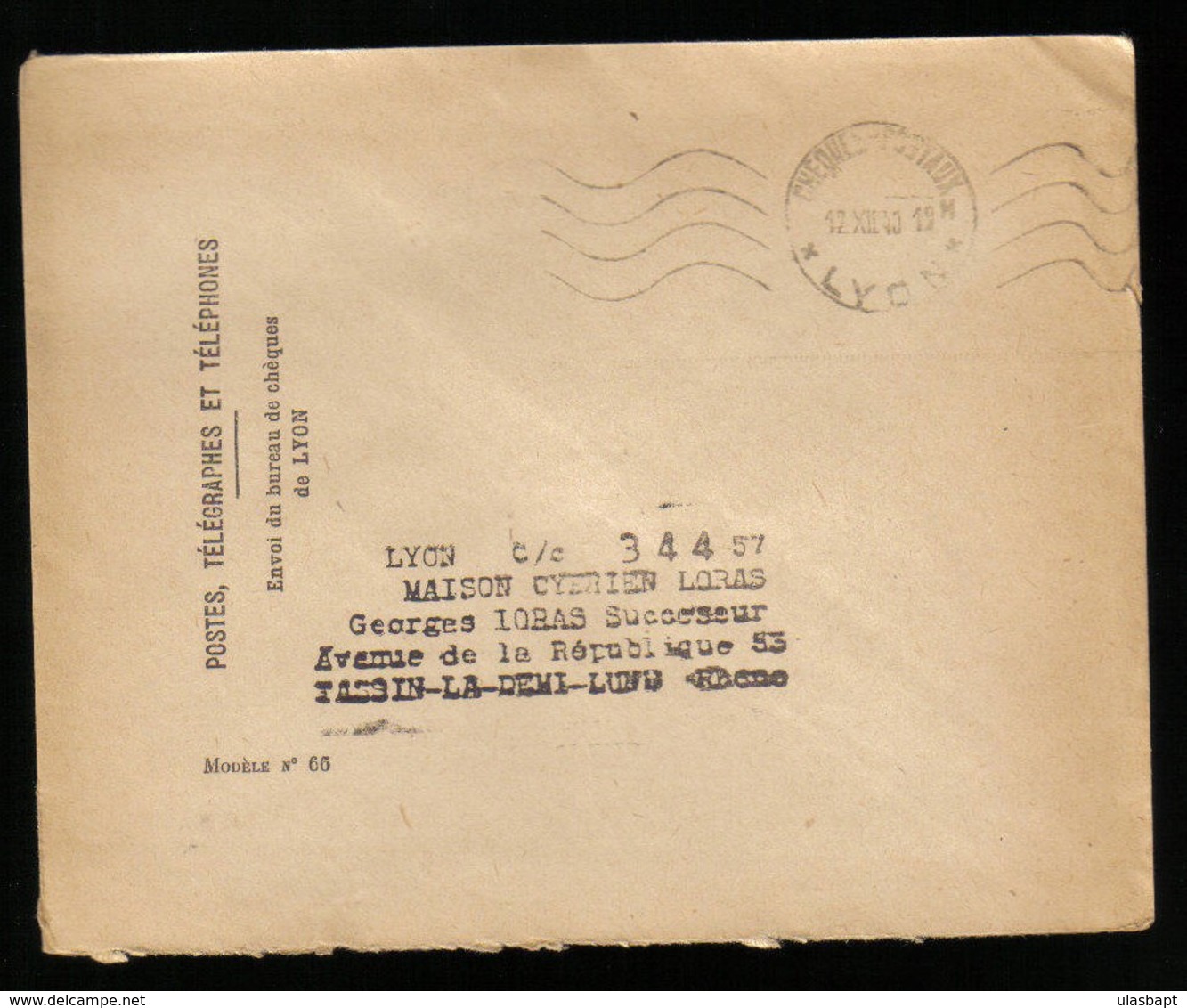 CHEQUES POSTAUX LYON - 12 Décembre 1940 - Rhône - Mechanical Postmarks (Other)