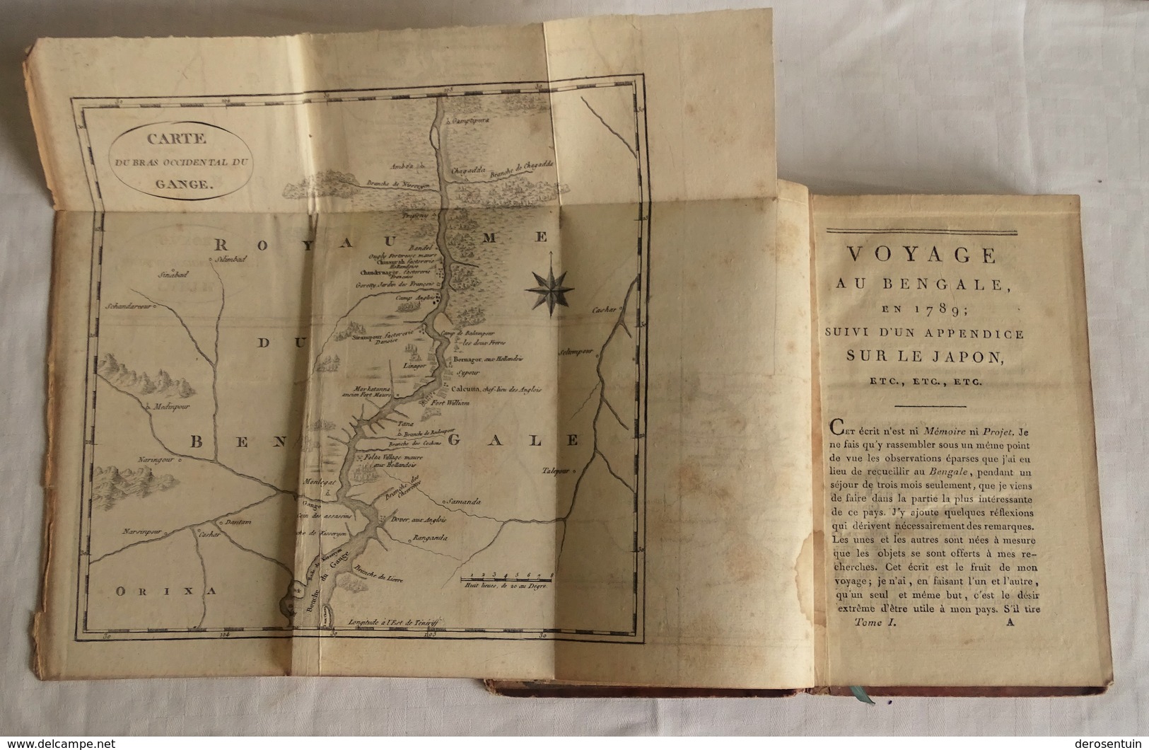 A1247	[Boek] Voyage Au Bengale, Suivi De Notes Critiques Et Politiques ... [2 Vol. Carte / Paris, An VIII 1799-1800] - 1701-1800