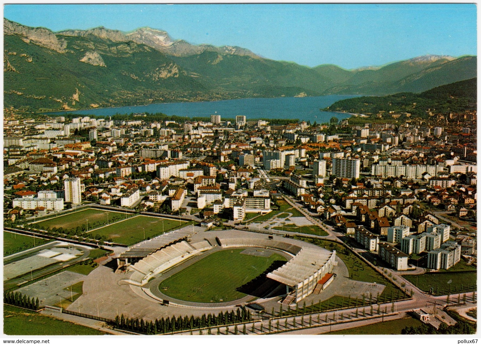 CPSM DE ANNECY  (HAUTE SAVOIE)  VUE GENERALE AERIENNE - Annecy