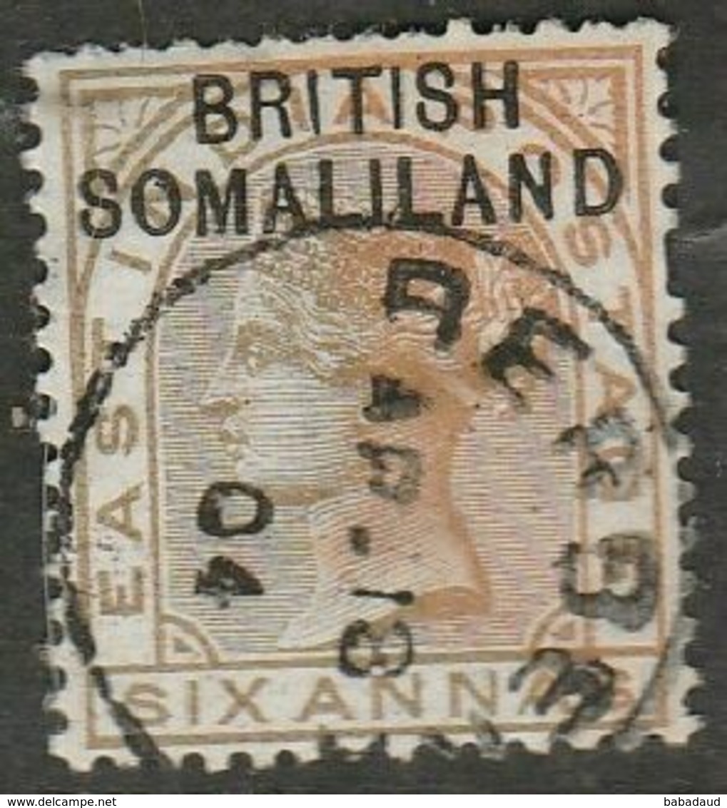 British Somaliland  Opt At Top, On VRI, 6 Annas Of India, Used BERBERAAP 18 04 C.d.s. - Somaliland (Protectorate ...-1959)