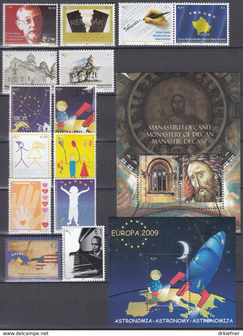 KOSOVO 2009, Postfrisch **, MiNr. 123-126, 127-140, Nominale 19,60 Euro - Kosovo