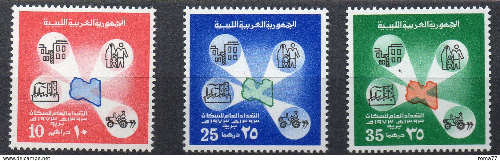 ETP261 - LIBIA LYBIA 1973 , Serie Yvert  N. 472A/C *** (2380A)  Censimento - Libië