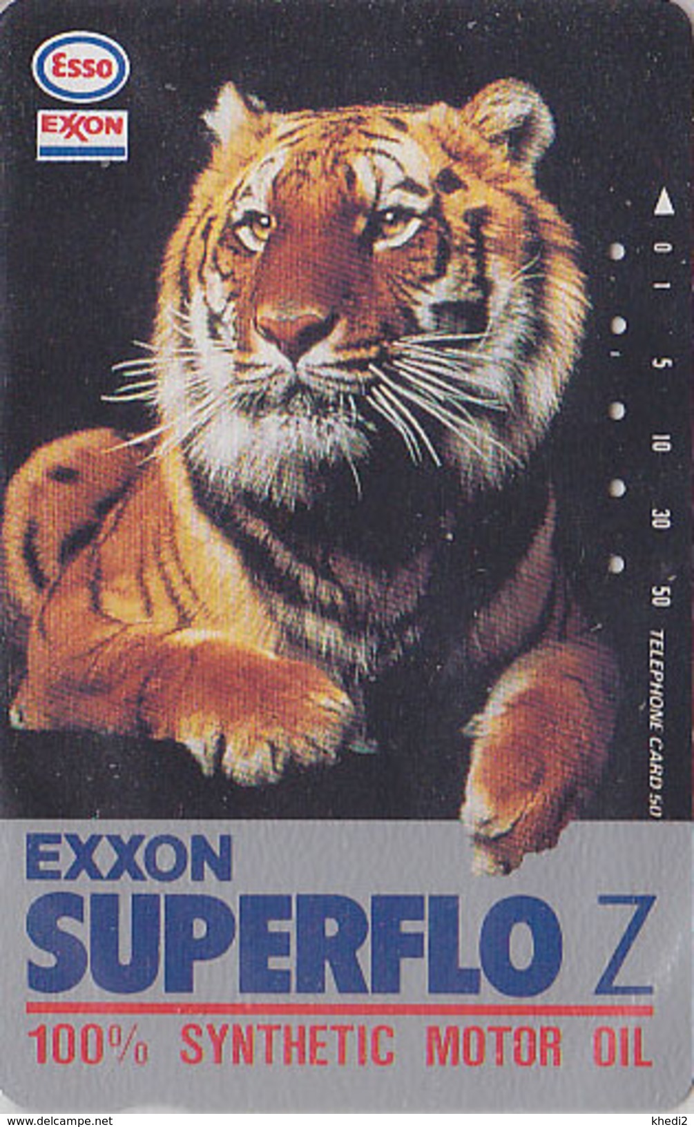 Télécarte Japon / 110-44304 - Animal -  Felin TIGRE ESSO  - TIGER Feline Japan Phonecard / Essence Pétrole - 445 - Japon