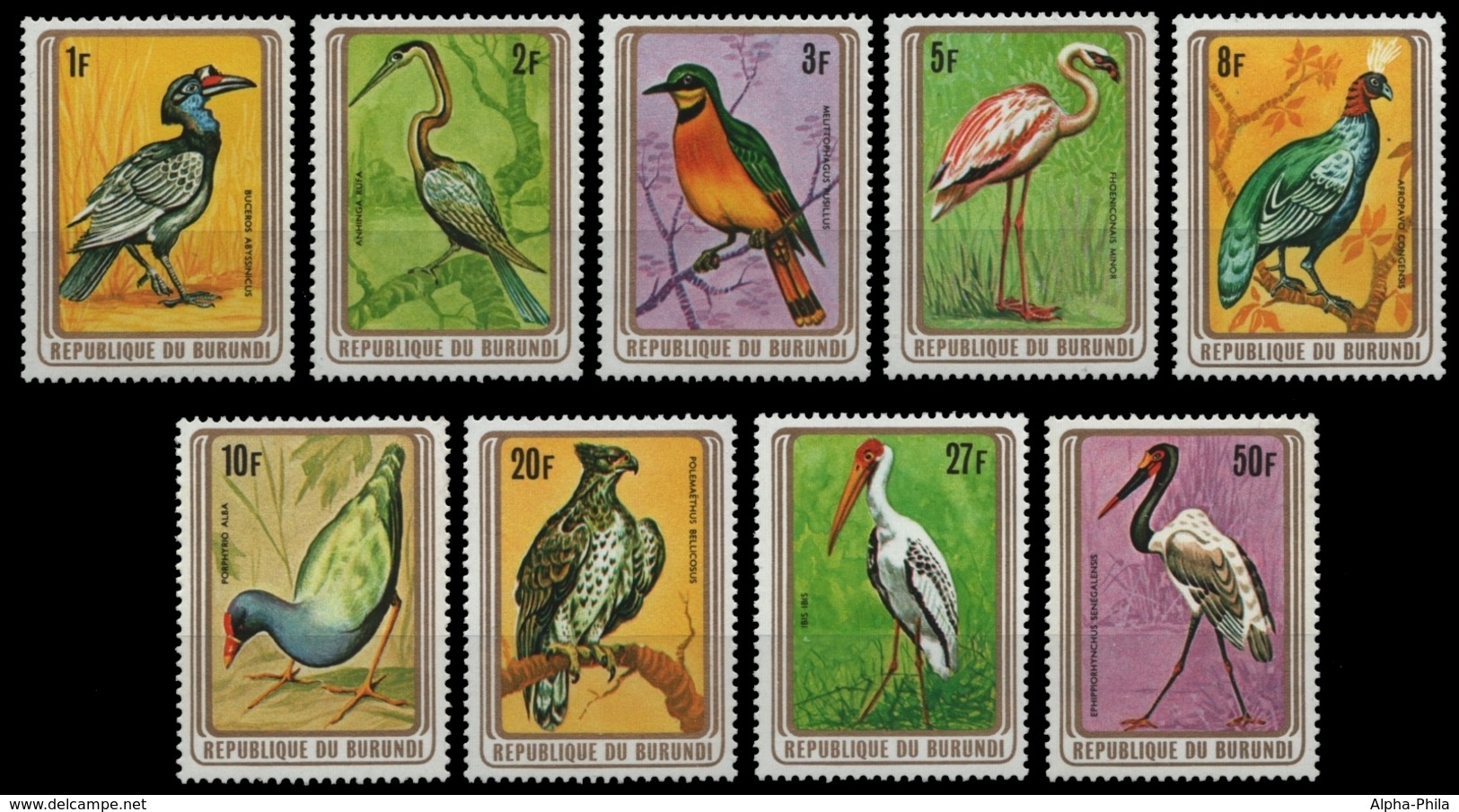 Burundi 1979 - Mi-Nr. 1488-1496 ** - MNH - Vögel / Birds - Ungebraucht