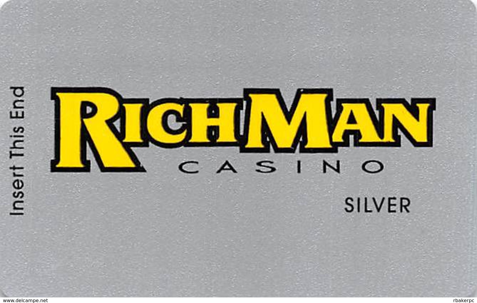 RichMan Casino Black Hawk, CO - BLANK Silver Slot Card - Logo 17mm From Top - Casino Cards