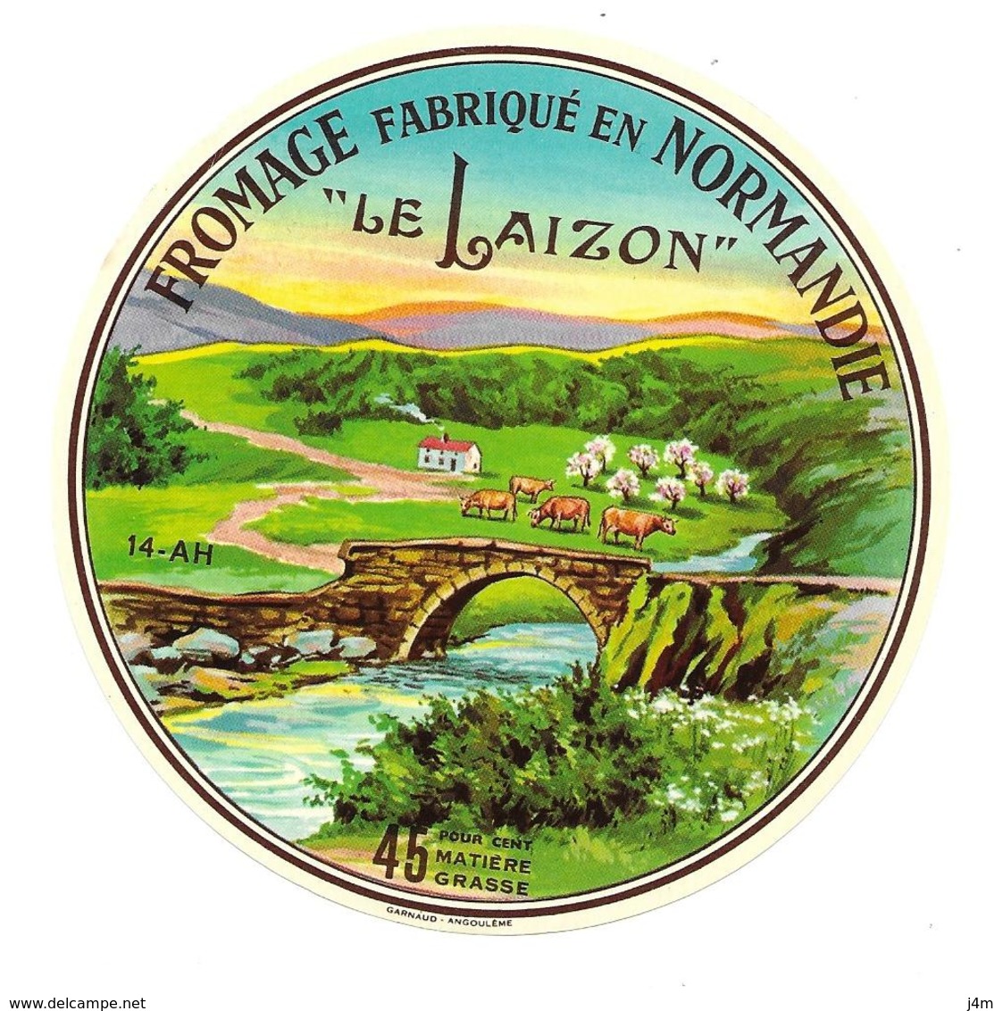 ETIQUETTE De FROMAGE..CAMEMBERT Fabriqué En NORMANDIE ( Calvados 14-AH)..Le Laizon - Fromage