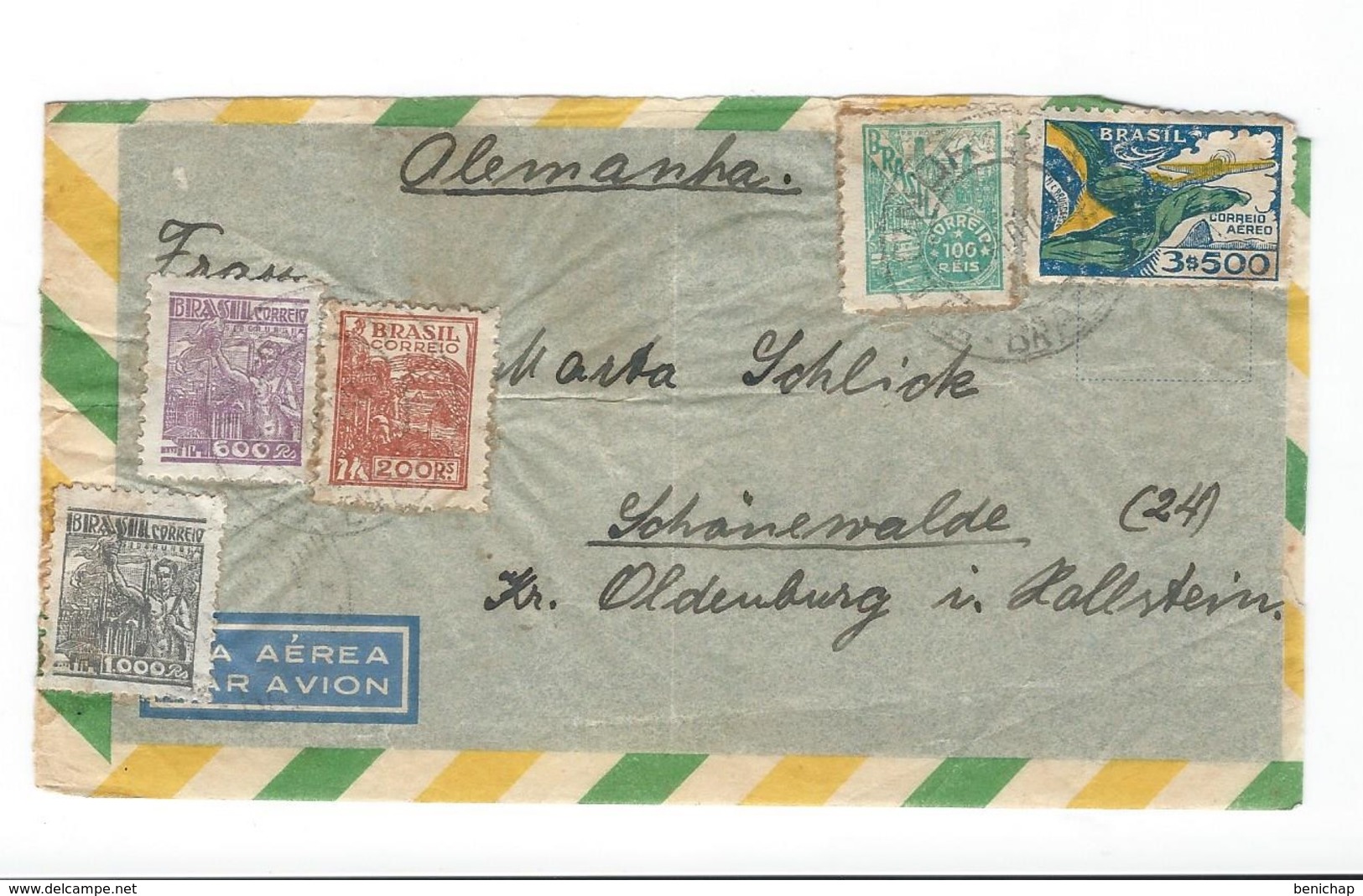 COVER CORREO BRASIL -VIA AEREA - BRESIL - ALLEMAGNE. - Storia Postale