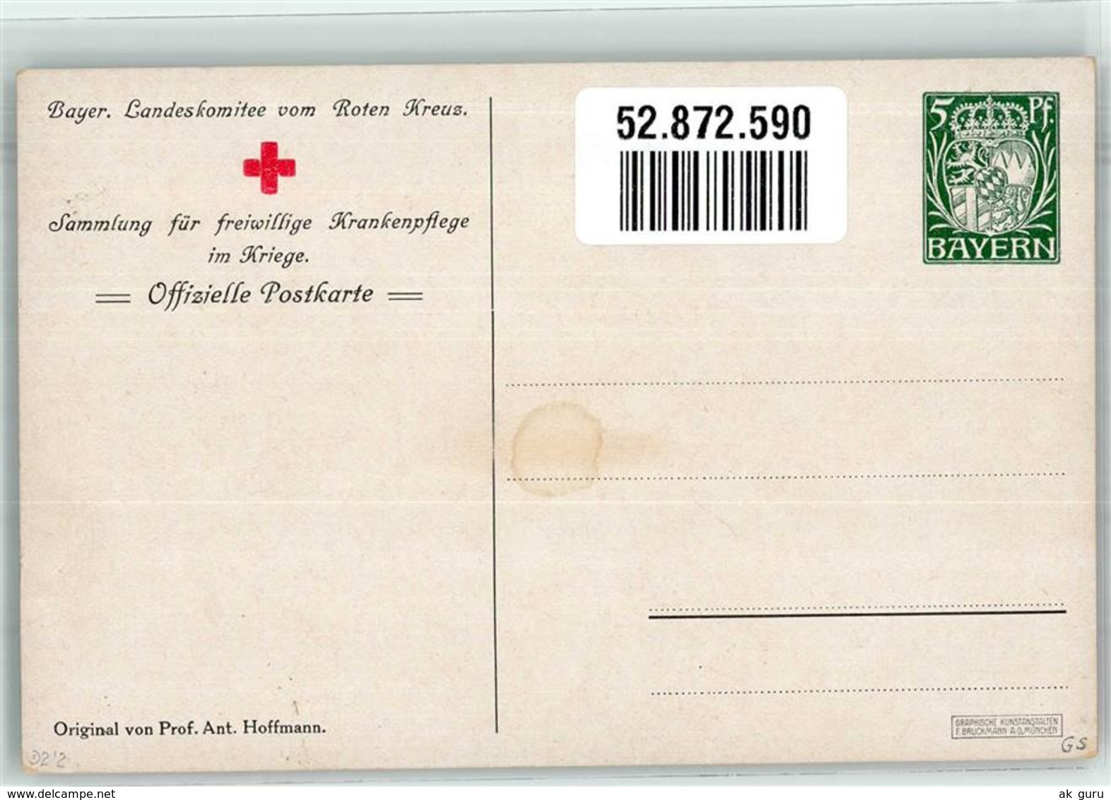 52872590 - Sign. Hoffmann, Anton Rotes Kreuz WK I - Postcards