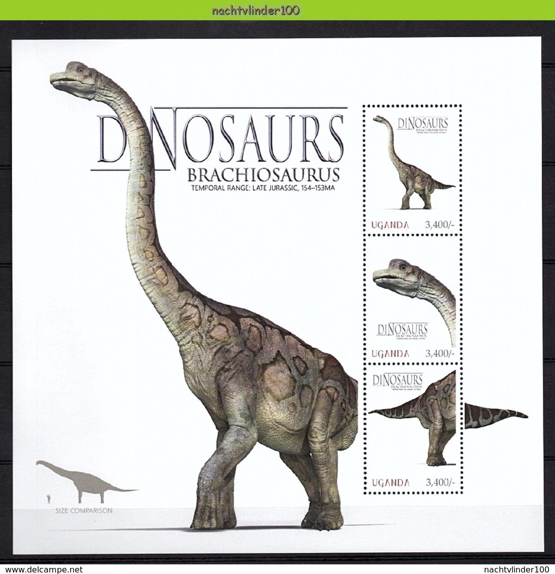 Nff219c FAUNA PREHISTORIC ANIMALS DINOSAURUS TRICERATOPS TYRANNOSAUR DINOSAURS PRÄHISTORISCHE TIERE UGANDA 2012 PF/MNH # - Prehistorics