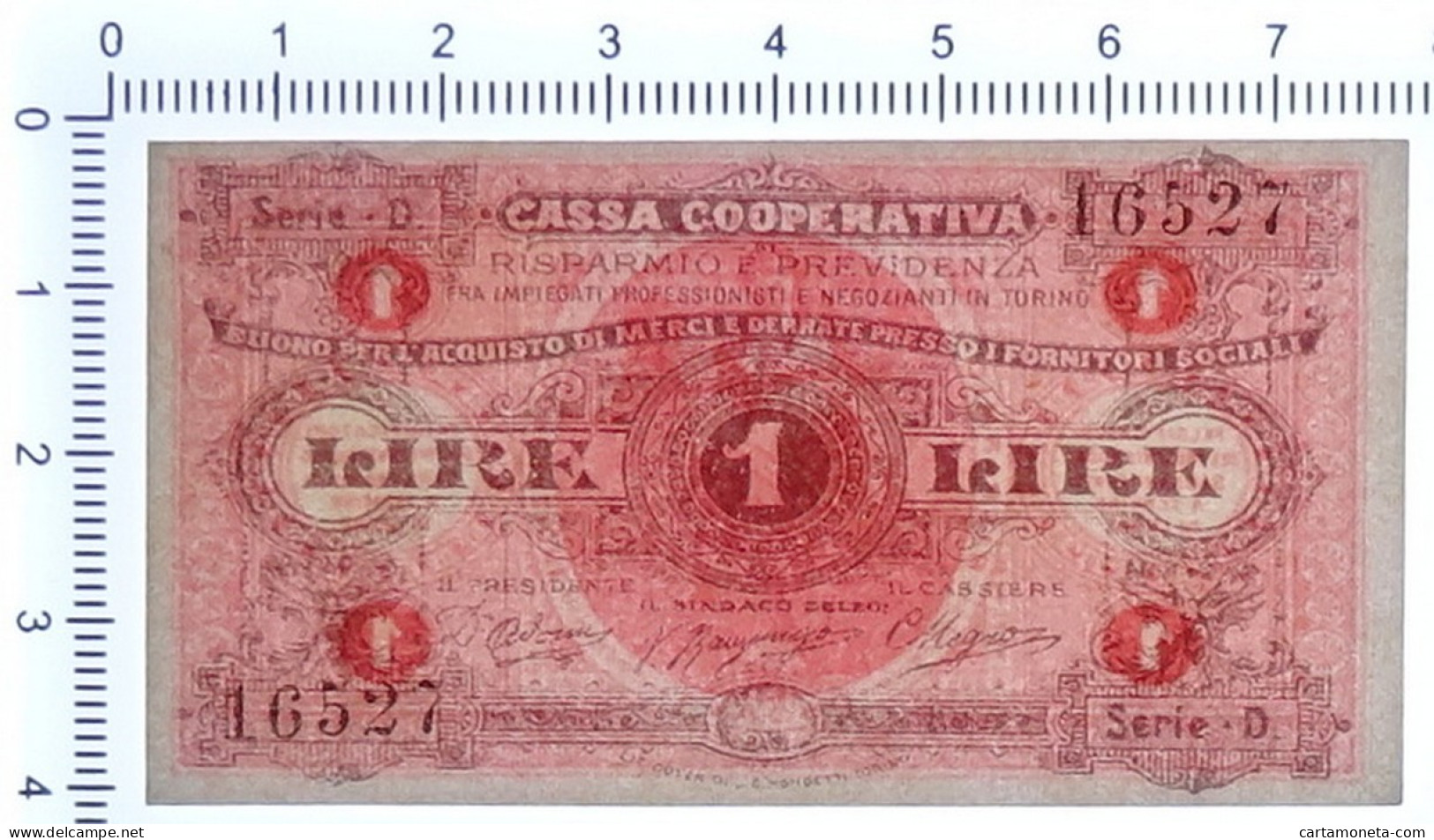 1 LIRA BUONO ACQUISTO CASSA RISPARMIO E PREVIDENZA TORINO 1893-1894 FDS-/FDS - Altri & Non Classificati