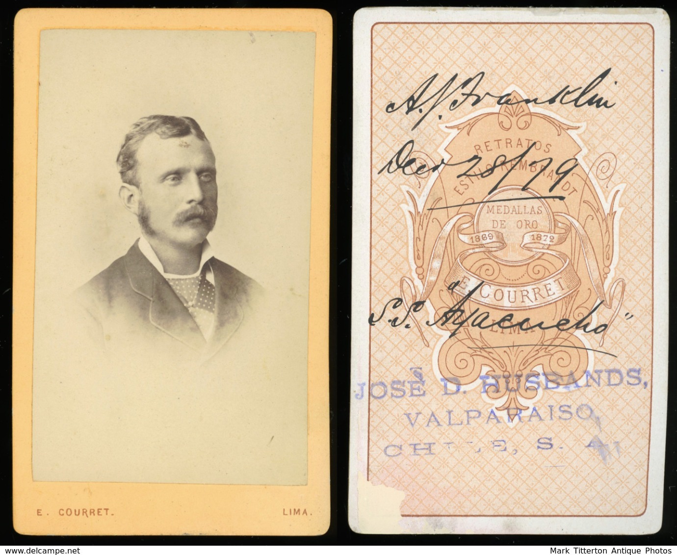 CDV - Portrait Gent - Lima, Peru SOUTH AMERICA - Antiche (ante 1900)