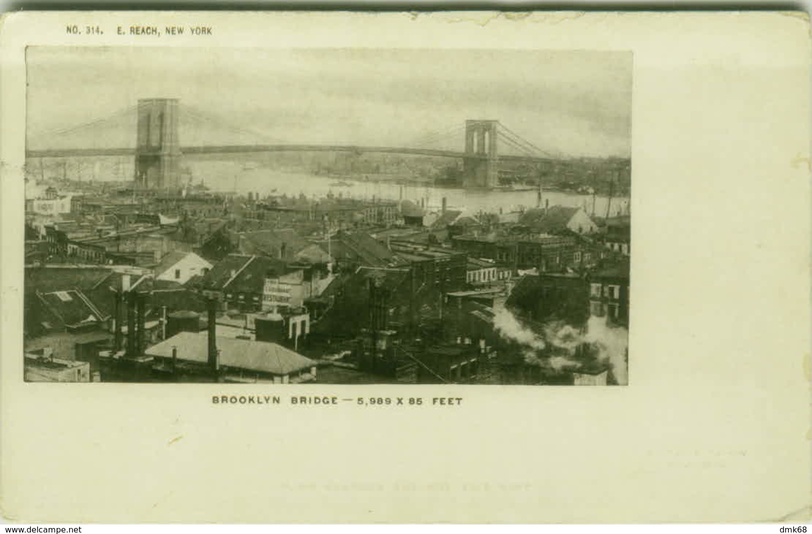 NEW YORK - BROOKLYN BRIDGE - BY E. REACH N.314 - 1900s (BG6469) - Brooklyn