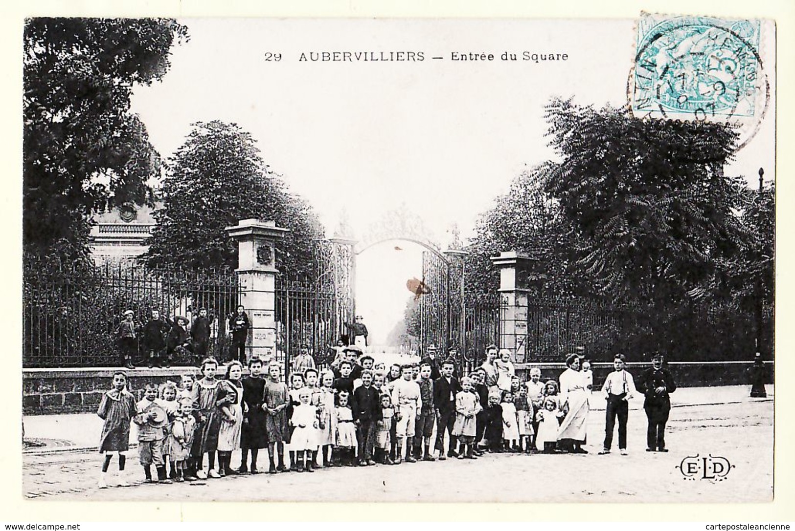 X93039 AUBERVILLIERS Seine-Saint-Denis Entrée Du SQUARE Avenue République 1907 à HANNEL Neuilly- ELD LE DELEY 29 - Aubervilliers