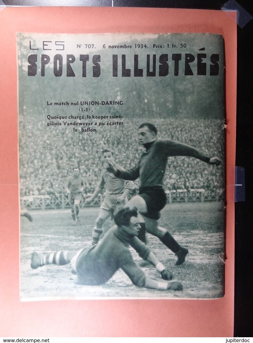 Les Sports Illustrés 1934 N°707 Boxe Van Hauwaert Bruxelles Anvers Gand Diables Rouges Football Union-Daring