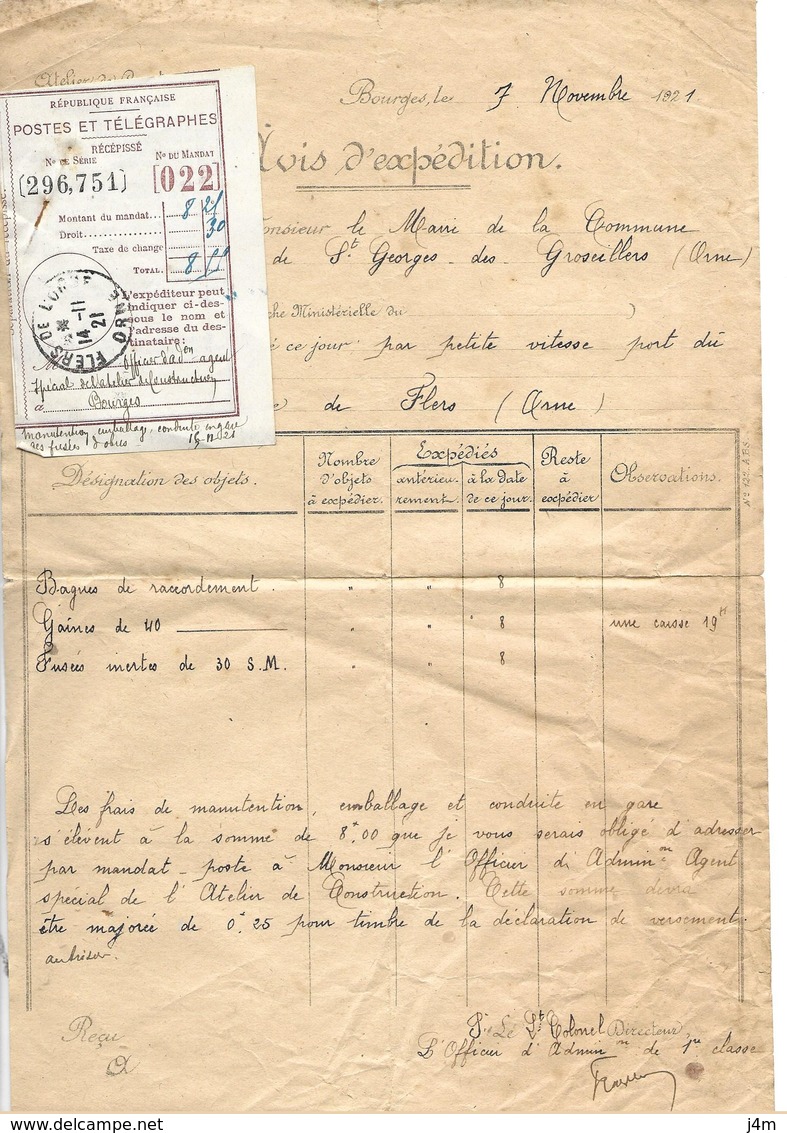 WW 1..ACHAT D'OBUS à Titre De TROPHEES De GUERRE Pour Le MONUMENT Aux MORTS De SAINT GEORGES Des GROSEILLERS (Orne 61) - 1914-18