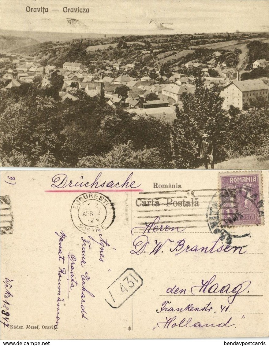 Romania, ORAVIȚA ORAVICZA, Panorama (1924) Postcard - Roumanie