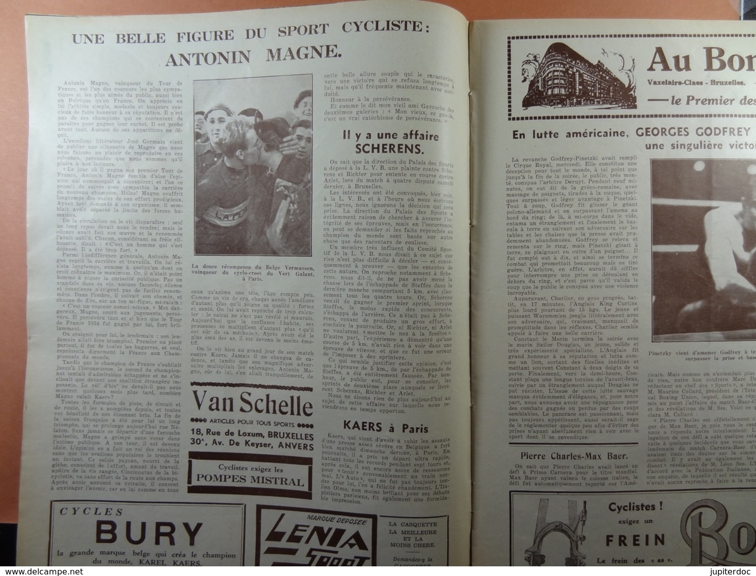 Les Sports Illustrés 1934 N°711 Georges Godfrey Salon Bruxelles Magne 6 Heures De Bruxelles Tour De Gand De Kuysscher - Sport