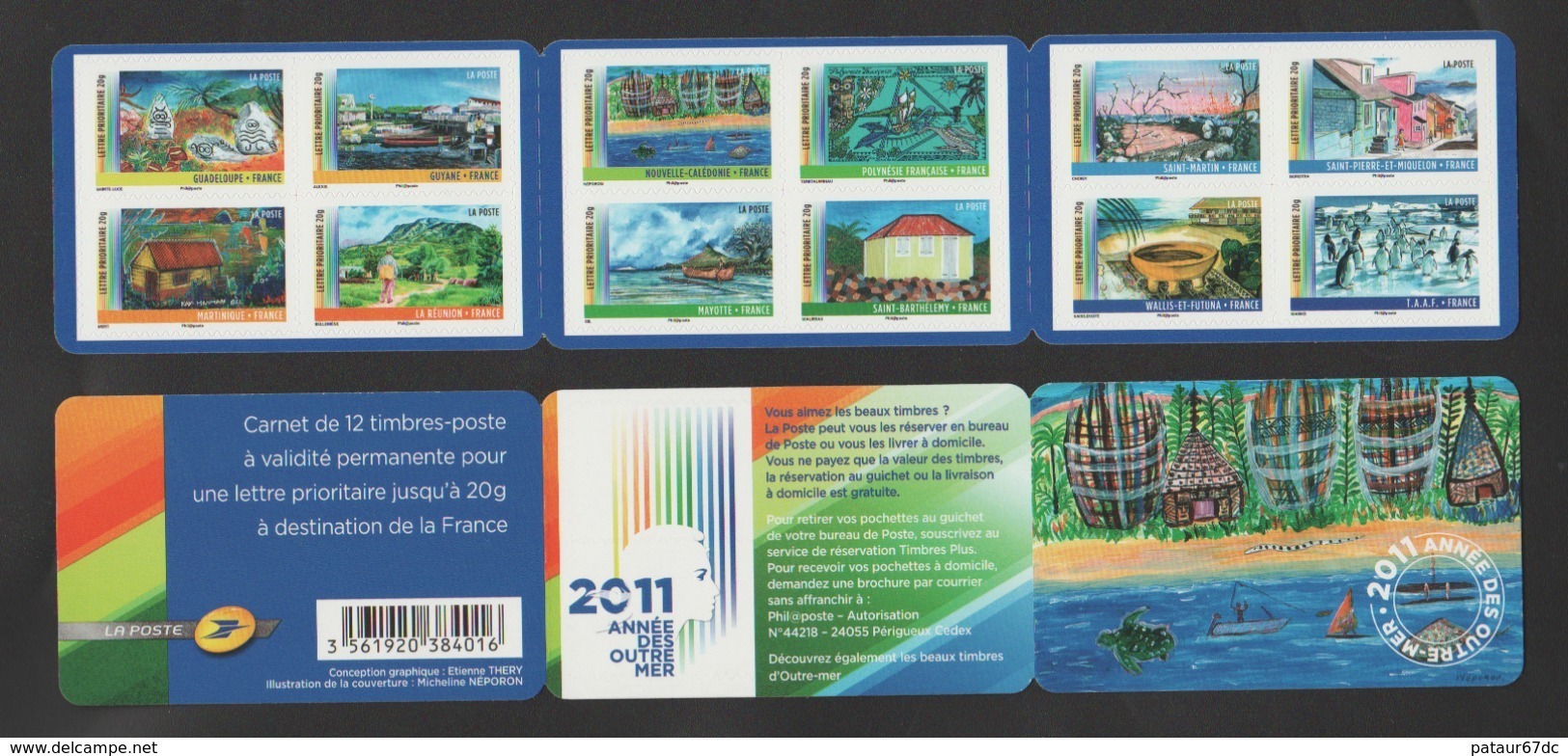 FRANCE / 2011 / Y&T N° AA 636/647 ** En BC Ou BC636 ** (Bande-carnet "Année Des Outre-Mer" 12 TVP LP) X 1 - Commemorrativi