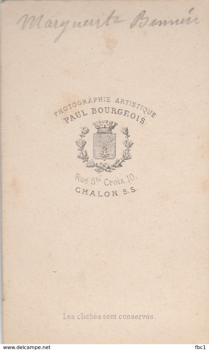 Photo CDV - Photographe: Paul Bourgeois à Chalon Sur Saône (Saône Et Loire) - Jeune Femme - Alte (vor 1900)