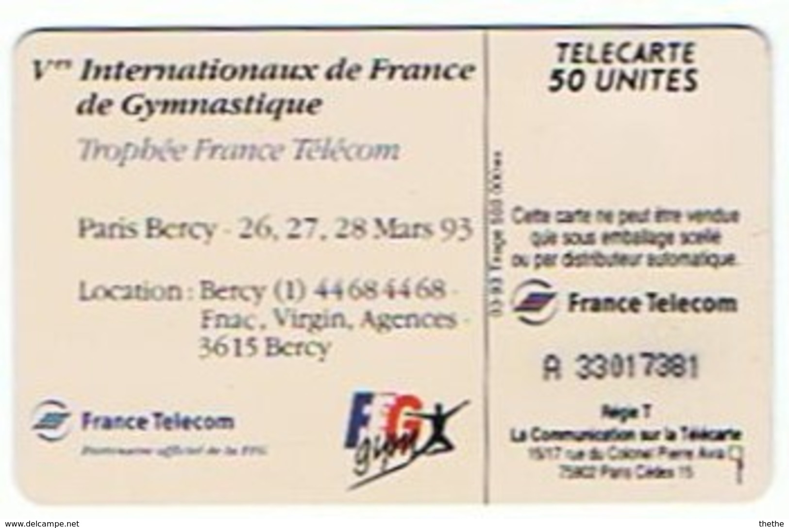 GYMNASTIQUE - Vèmes Internationaux De France De Gymnastique 1993 - Sport