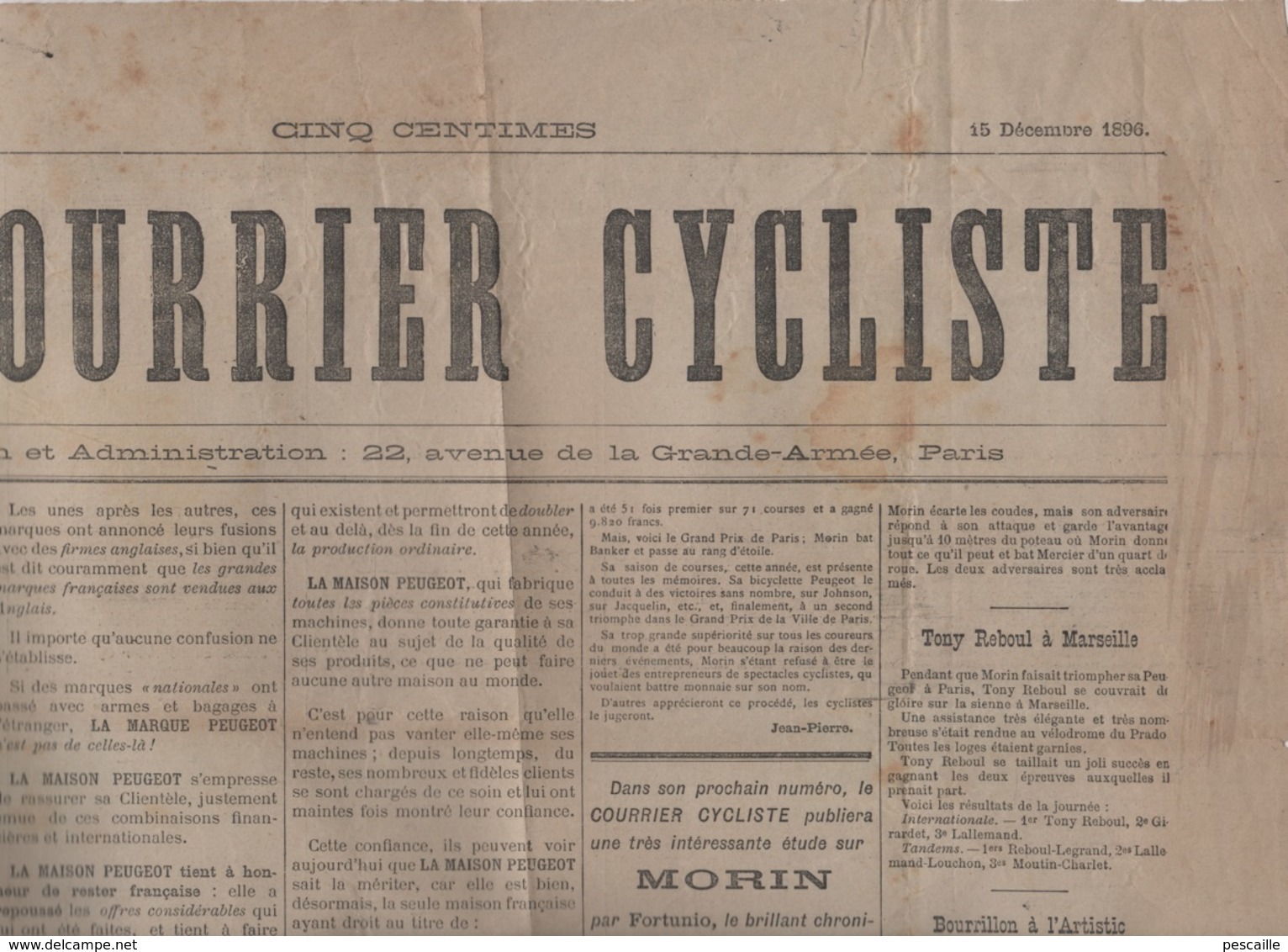 LE VELO ILLUSTRE N°1 - 01 1898 & 1ère PAGE N°1 JOURNAL LE COURRIER CYCLISTE - CORDANG - LUDOVIC MORIN - SALON DU CYCLE - Revues Anciennes - Avant 1900