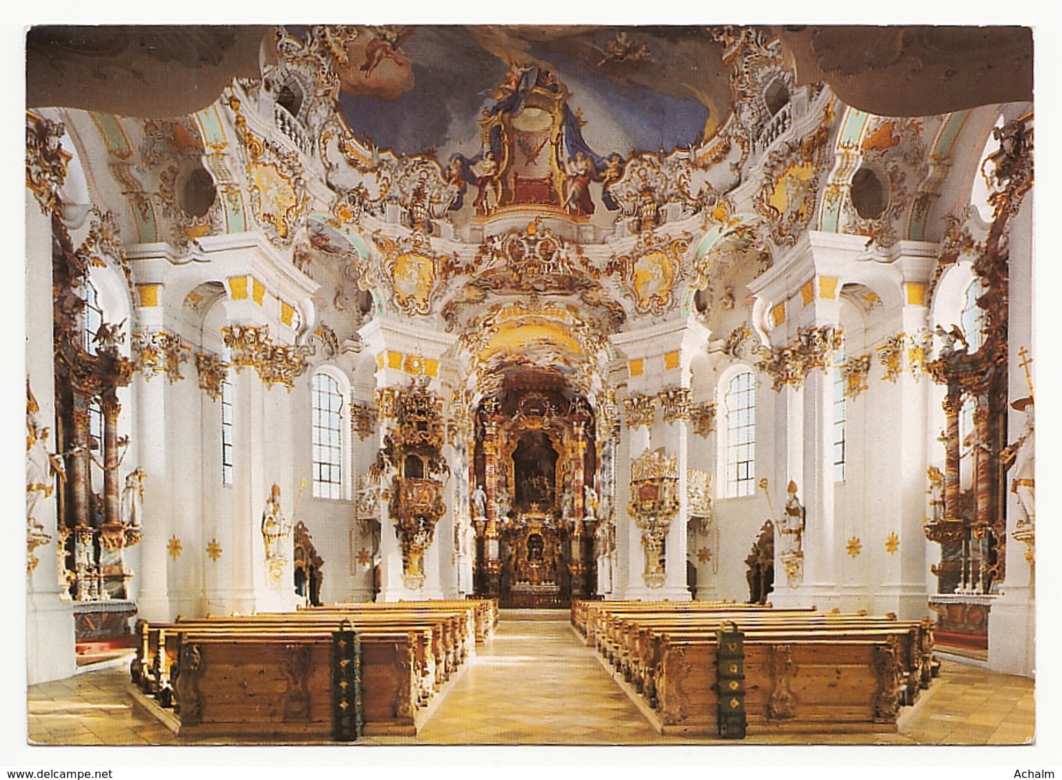 Germany - Steingaden - Wallfahrtskirche "Die Wies"- Wieskirche - Kirchenraum Mit Hochaltar - Kirchen Und Klöster
