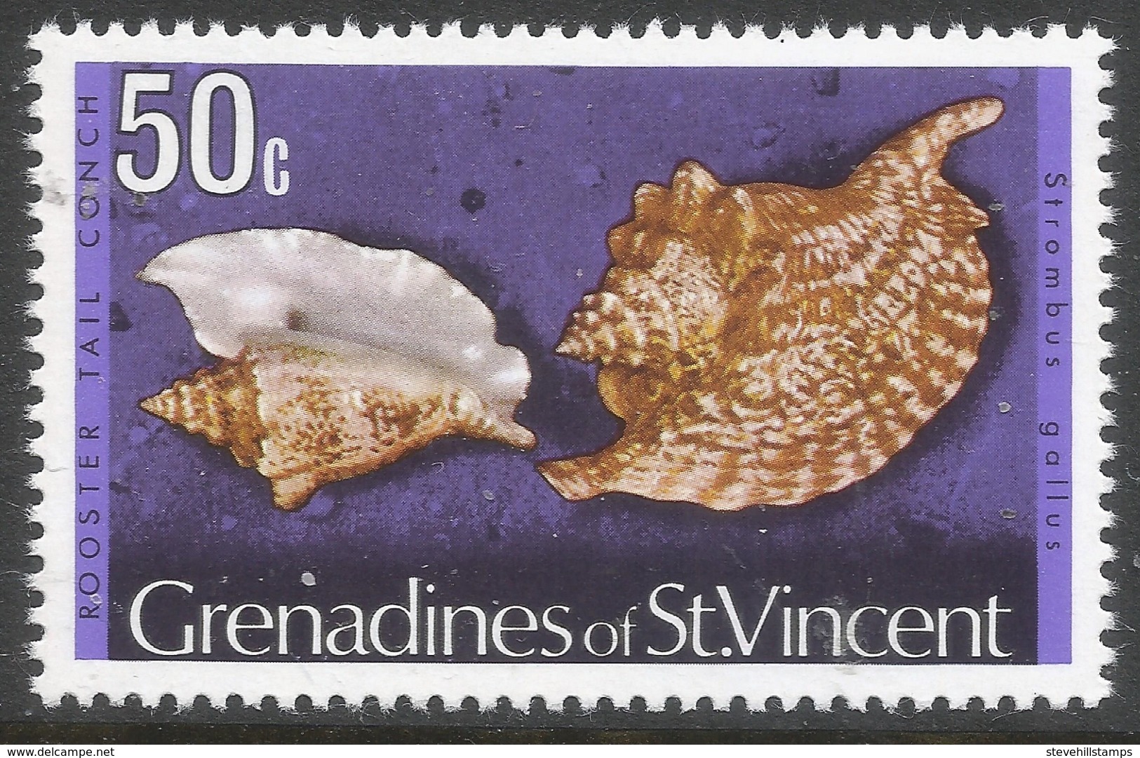 Grenadines Of St Vincent. 1974 Shells And Molluscs. 50c MH. (No Date Imprint) SG 49A - St.Vincent & Grenadines