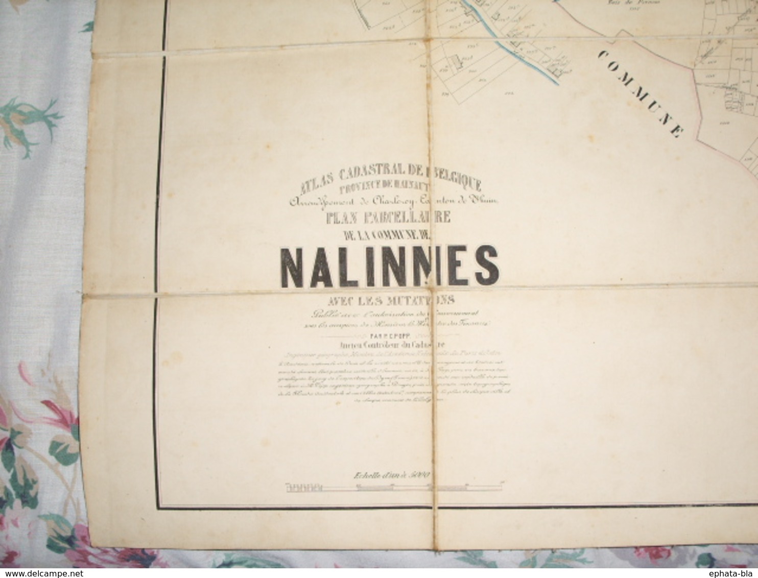Nalinnes, Plan Popp Sur Toile, En 2 Parties, état Impeccable - Cartes Topographiques