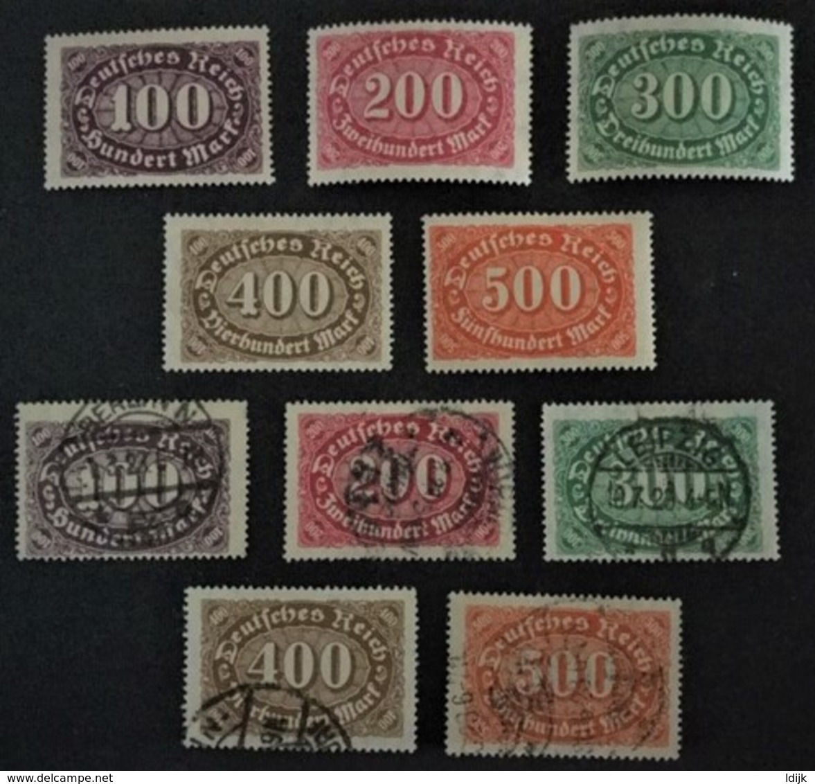 1922 Ziffern Wz 1 Rauten  Sätze Mi.219**) -223**) + 219 - 223 Gebraucht,mehrere Infla-geprüft - Gebraucht