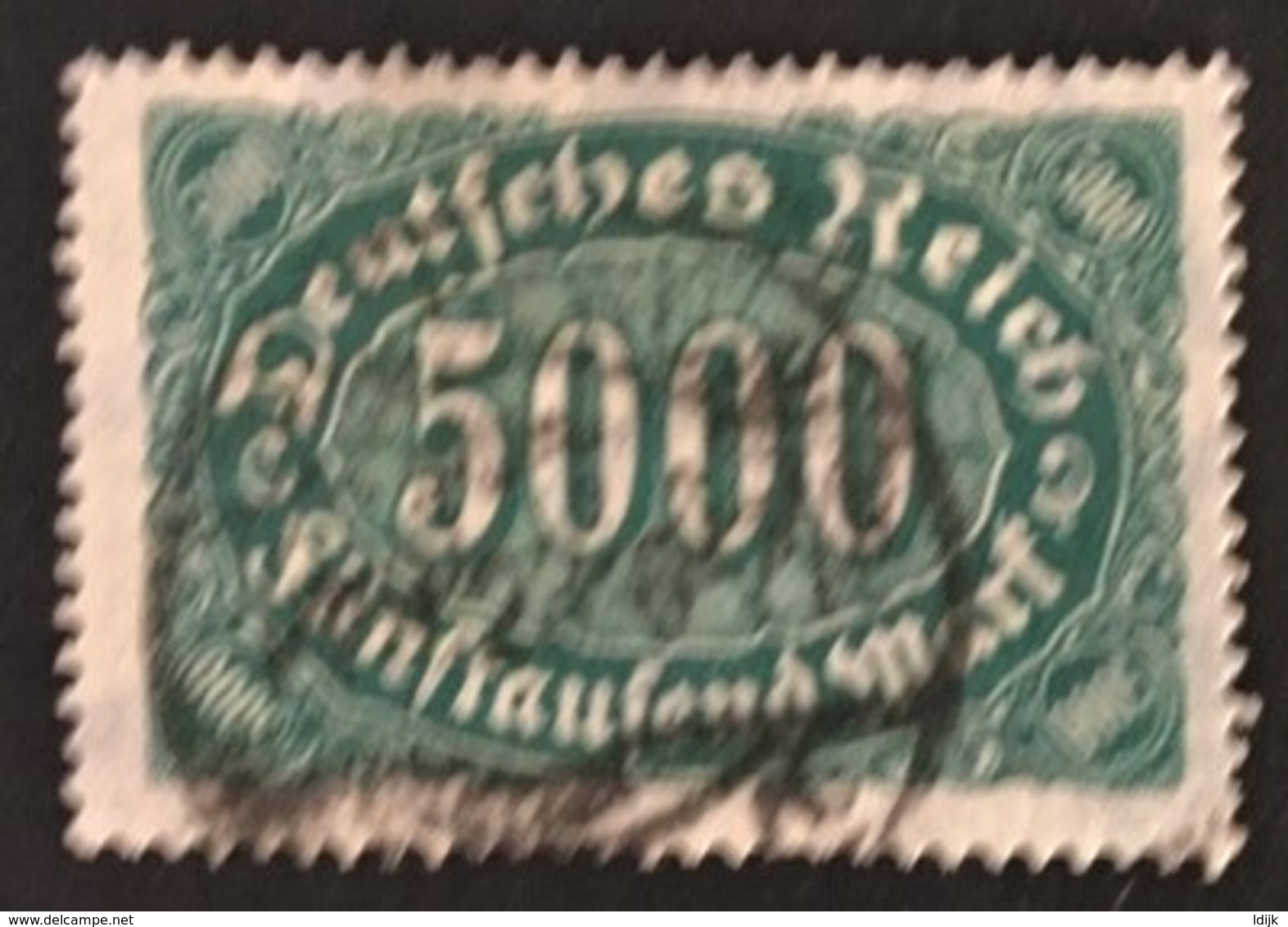 1922/23 Ziffer Mi.56c Dunkelblaulichgrün Infla-geprüft - Unused Stamps