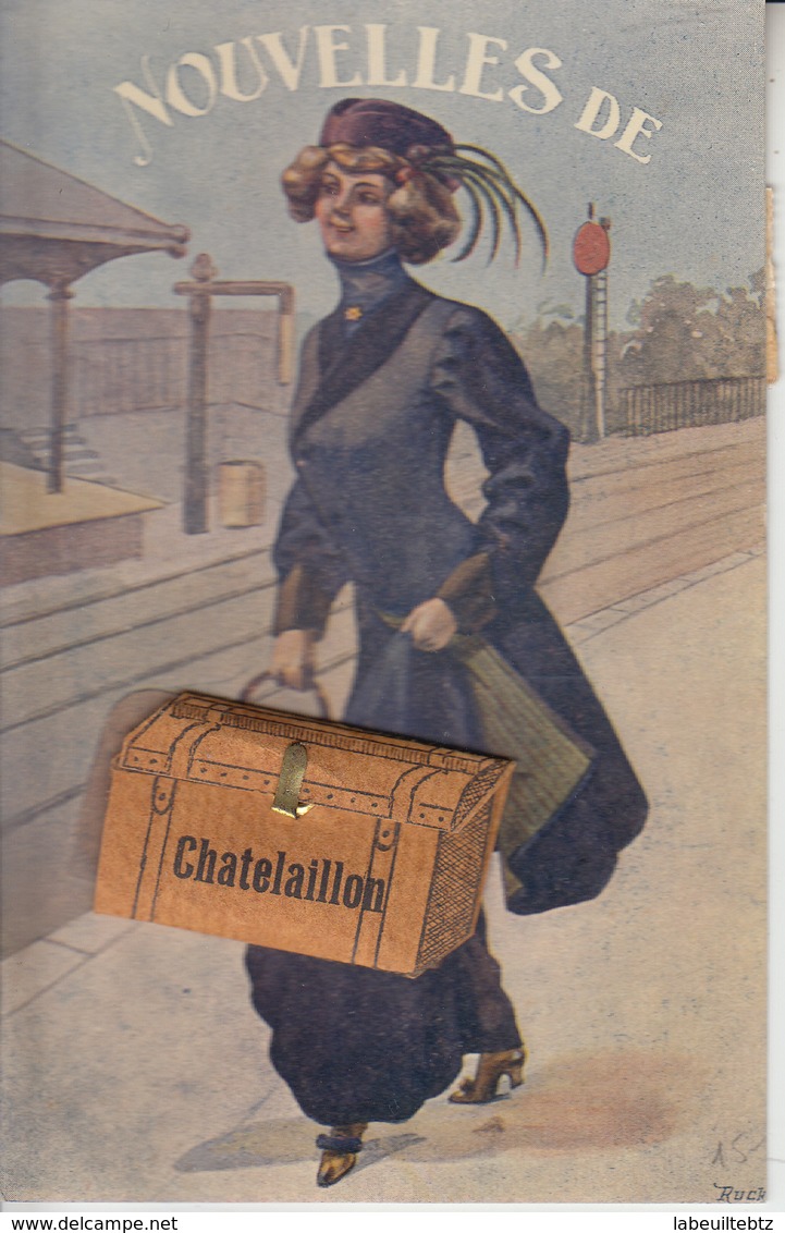 CARTE A SYSTEME - Nouvelles De CHATELAILLON ( Gare Femme élégante Avec Chapeau ) - Châtelaillon-Plage