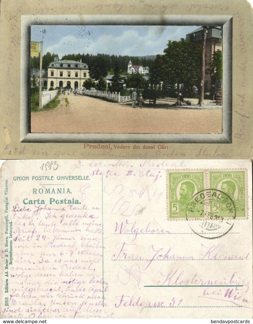 Romania, PREDEAL, Brașov County, Vedere Din Dosul Gări (1913) Postcard - Roemenië