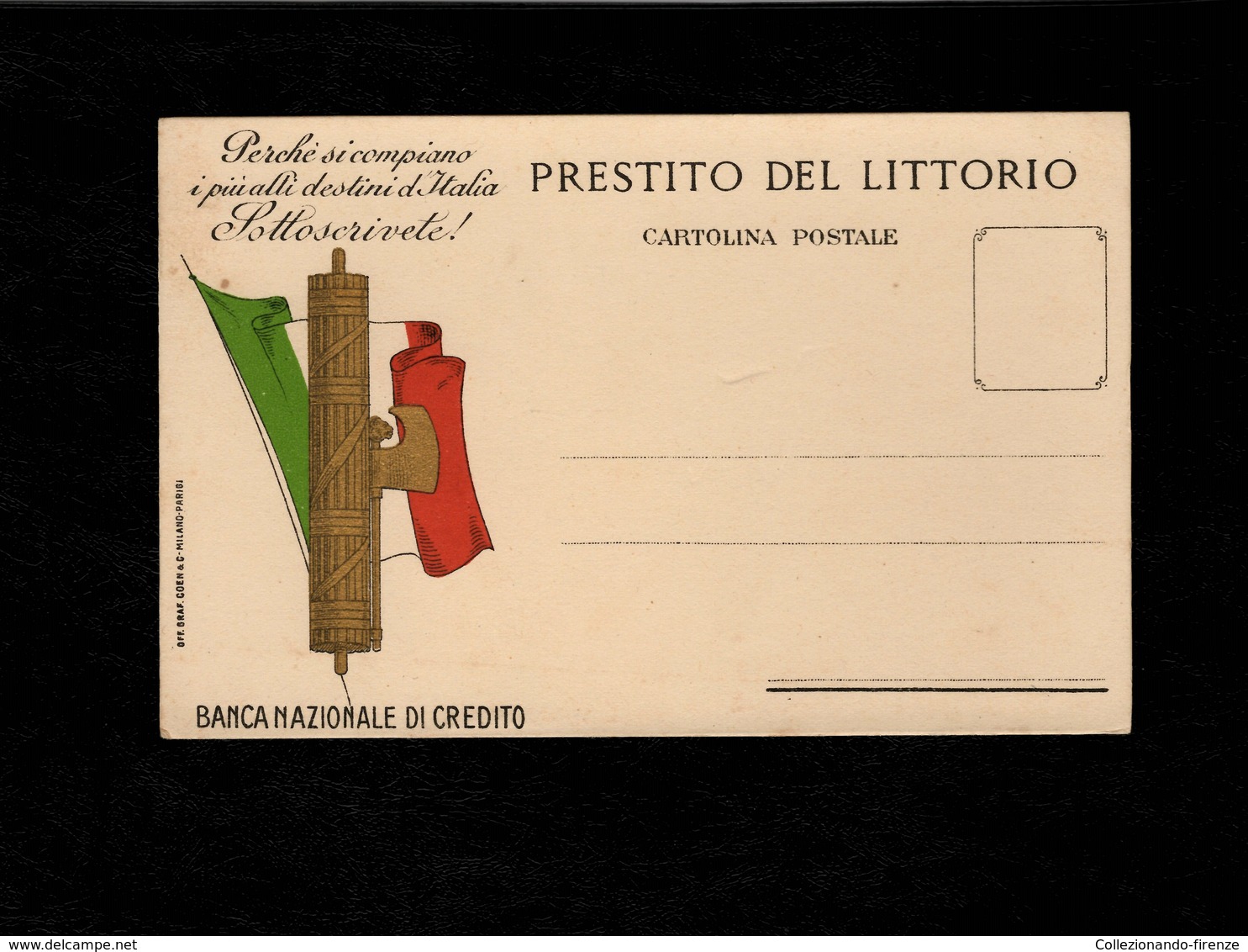 Cartolina Prestito Del Littorio - Fascio Littorio - Ohne Zuordnung