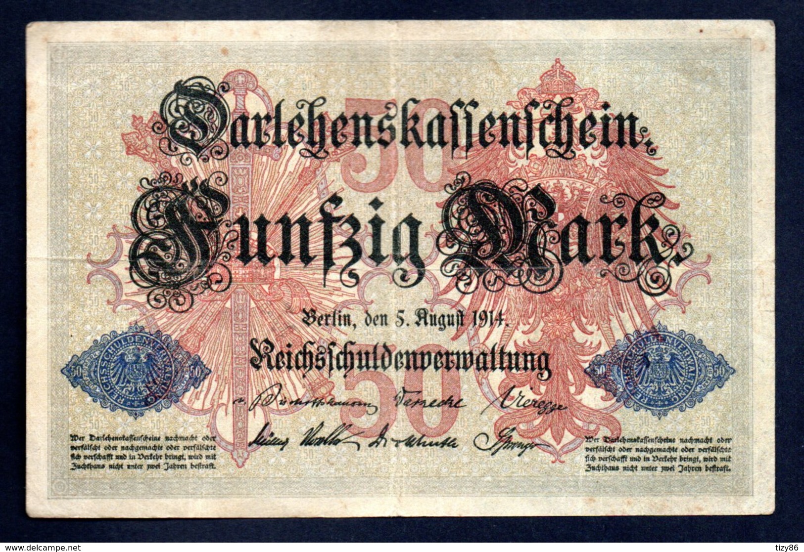 Banconota Germania - 50 Mark - 5/8/1914 (circolata) - 50 Mark
