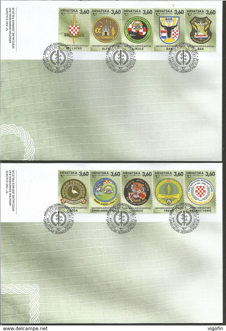 HR 2019-1406-26 SPECIAL POLICE UNITS, CROATIA HRVATSKA, 4FDC - Policia – Guardia Civil