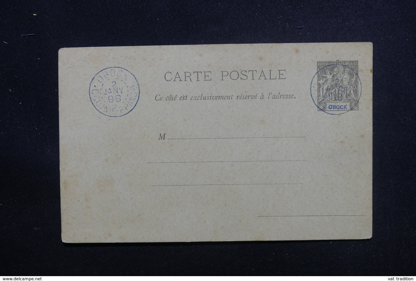 OBOCK - Entier Postal Type Groupe Avec Oblitération De Obock En 1898, Non Circulé - L 48620 - Cartas & Documentos
