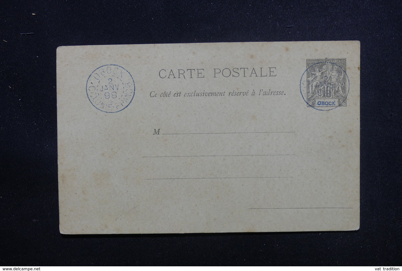 OBOCK - Entier Postal Type Groupe Avec Oblitération De Obock En 1898, Non Circulé - L 48620 - Brieven En Documenten